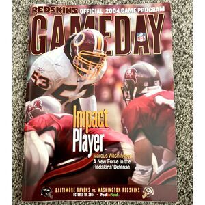Vintage GAME DAY Redskins Official Oct. 10 2004 Game Program RAVENS vs. REDSKINS